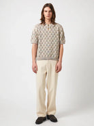 Cable Lace Polo- Natural Corridor