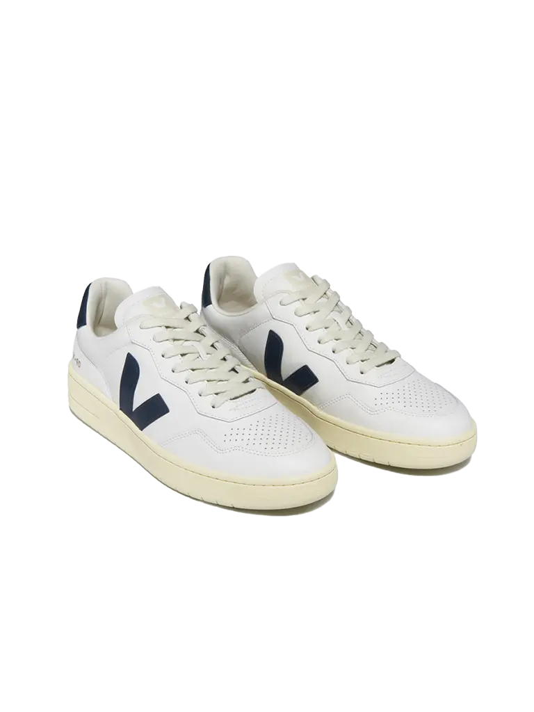 V-90 Leather- Extra White/Nautico Veja