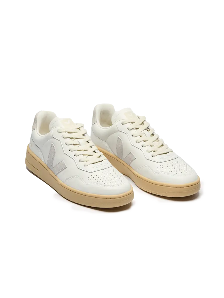 V-90 Leather- White/Light Grey Veja