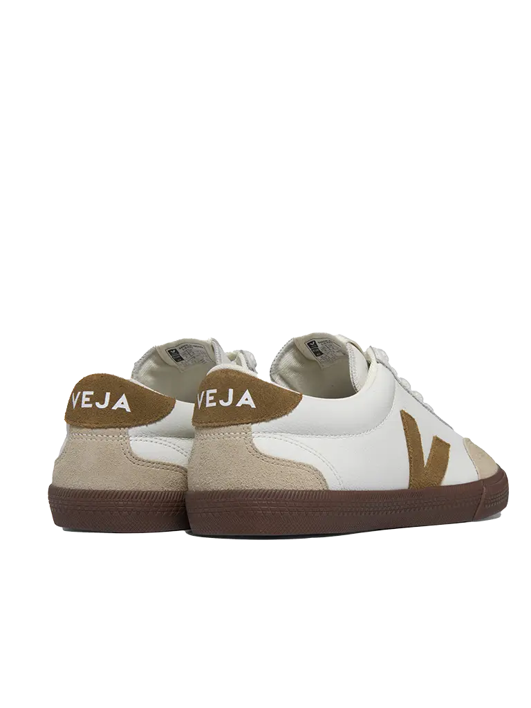 Volley Leather- White/Tent/Bark Veja