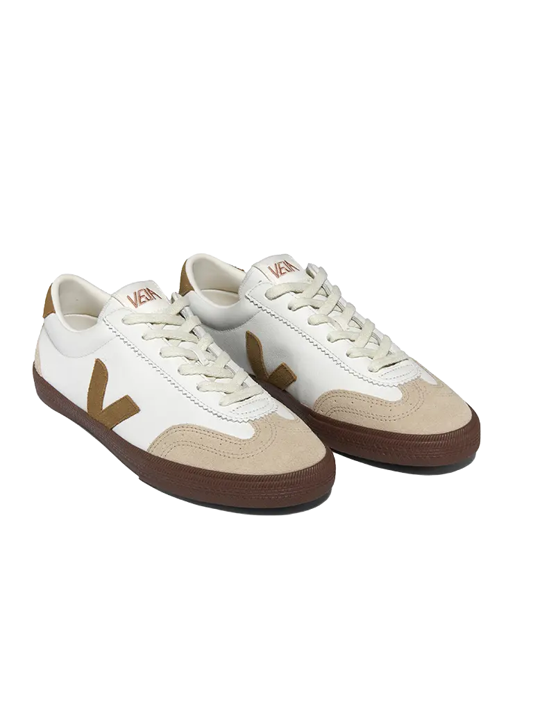 Volley Leather- White/Tent/Bark Veja