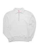 Loopwheeled Half Zip Sweat- Off White Velva Sheen