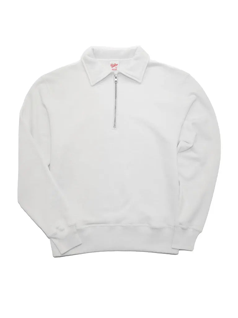 Loopwheeled Half Zip Sweat- Off White Velva Sheen