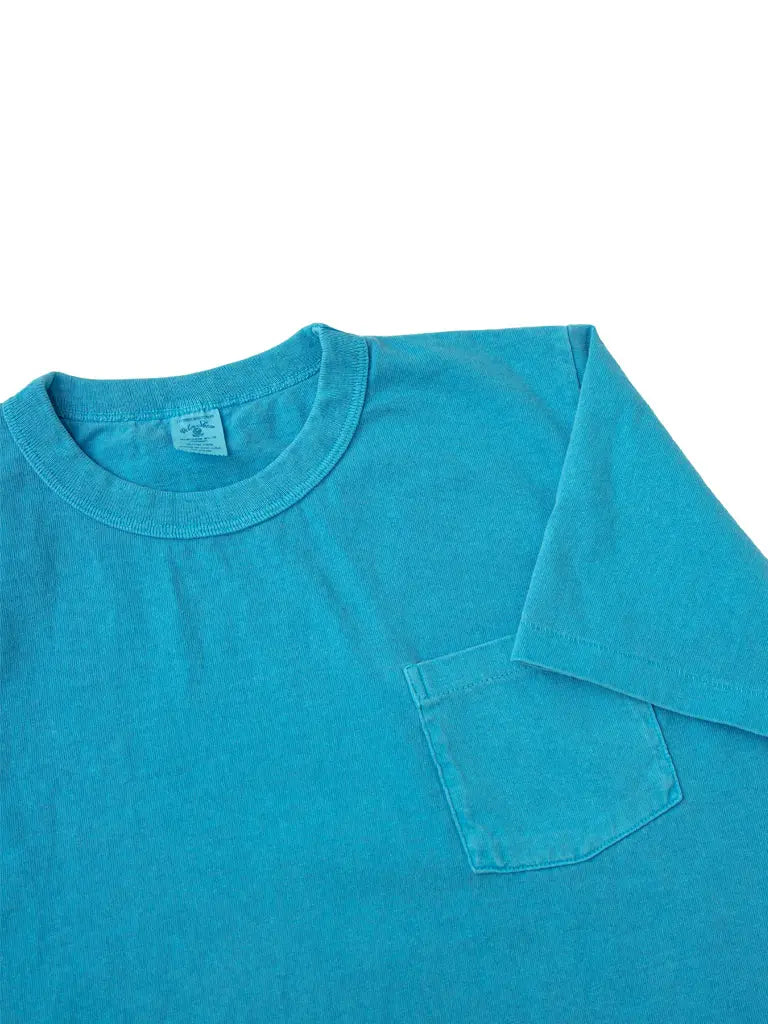 Pigment Dyed Crew Pocket Tee- Adriatic Sea Velva Sheen