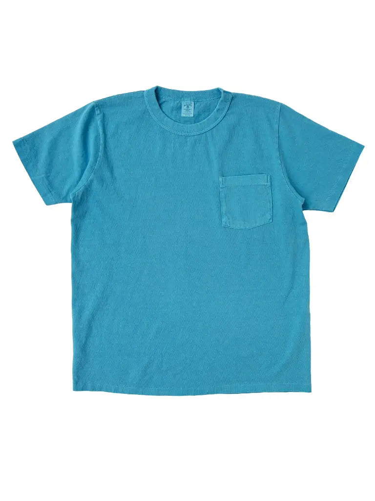 Pigment Dyed Crew Pocket Tee- Adriatic Sea Velva Sheen