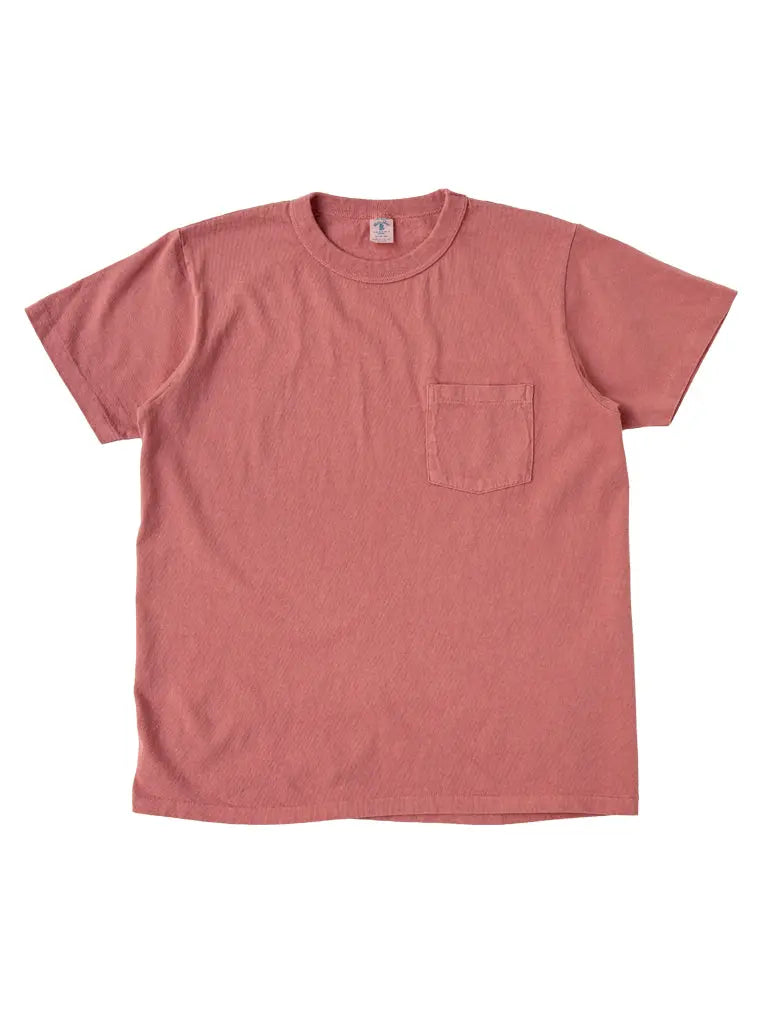 Pigment Dyed Crew Pocket Tee- Radiant Red Velva Sheen