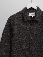 Whiting Overshirt- Navy Camo Jacquard Wax London Jackets