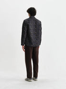 Whiting Overshirt- Navy Camo Jacquard Wax London Jackets