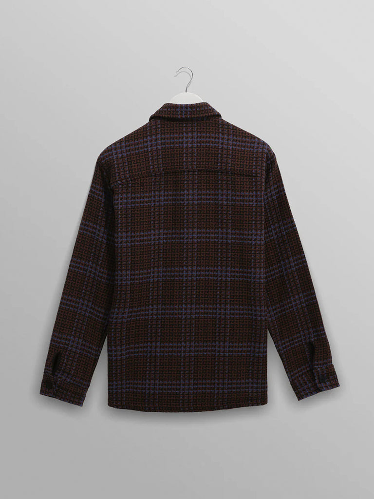 Whiting Overshirt- Brown/Blue Skate Check Wax London Jackets