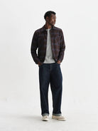 Whiting Overshirt- Brown/Blue Skate Check Wax London Jackets