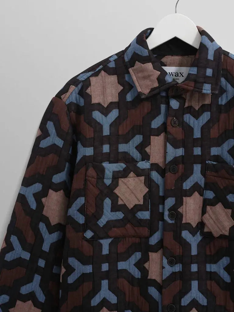 Otto Overshirt- Giant Geo Black/Blue Wax London