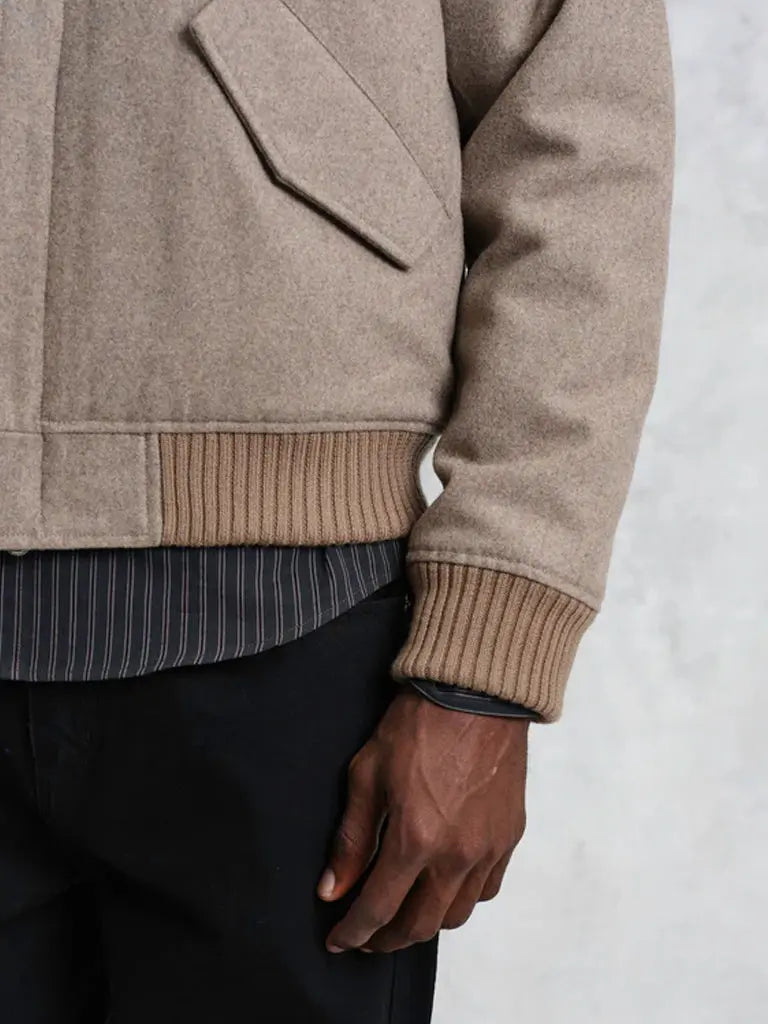 Knoll Bomber Jacket- Natural Wool Wax London