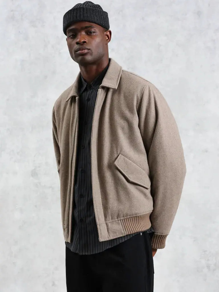 Knoll Bomber Jacket- Natural Wool Wax London