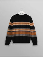 Wilde Brush Stripe Crew Neck- Black Wax London