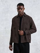 Whiting Overshirt Frome- Black/Beige Wax London