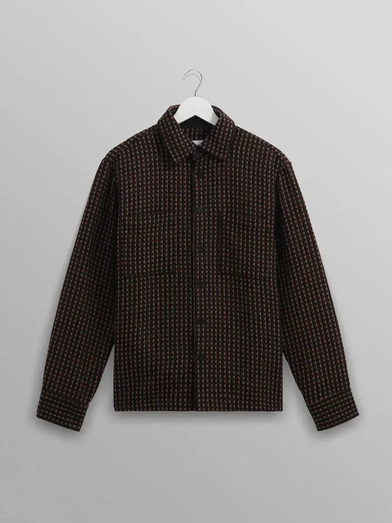 Whiting Overshirt Frome- Black/Beige Wax London