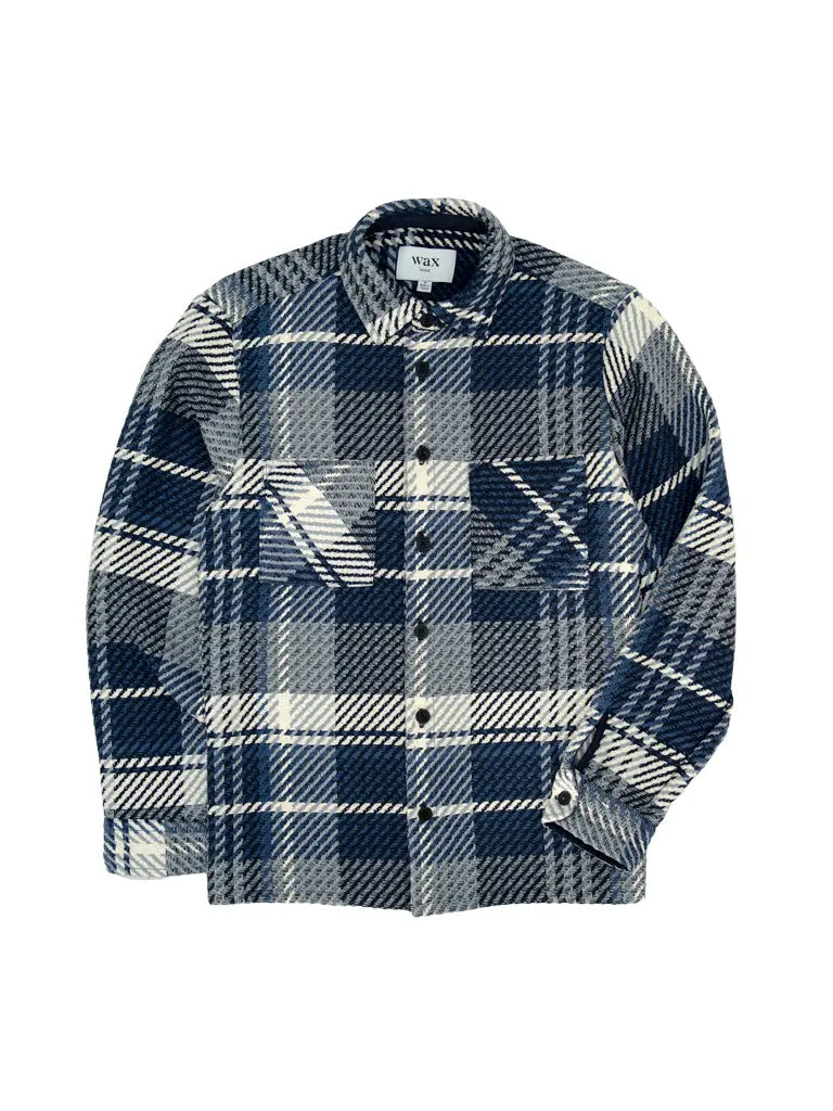 Whiting Shirt- Navy Spear Check Wax London