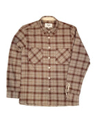 Whiting - Ecru And Burgundy Basket Check Overshirt Wax London