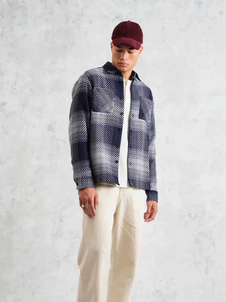 Whiting - Navy And Blue Ombre Check Wax London