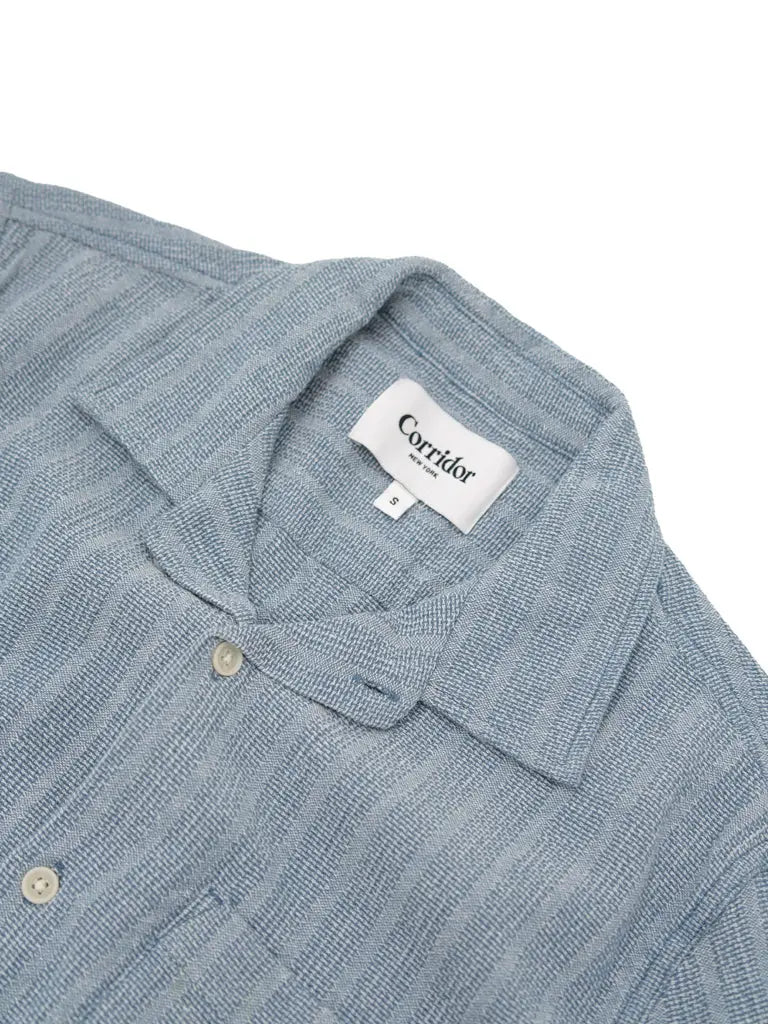 Basket Weave SS Shirt- Blue Corridor
