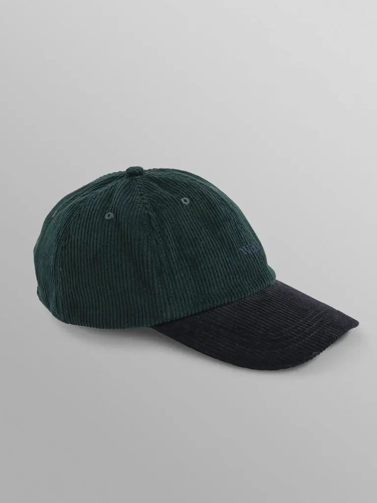 Wax London | Spencer- Green/Navy Corduroy Sports Cap – Eames NW