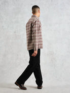 Whiting - Ecru And Burgundy Basket Check Overshirt Wax London