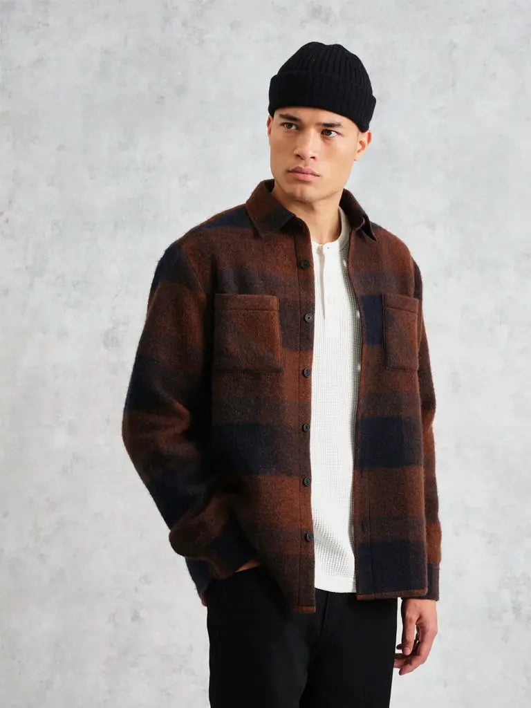 Whiting- Multicolour Check Mohair Overshirt Wax London