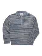 Alpha Zip Polo- Grey/Blue Space Dye Wax London Sweaters