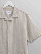 Ren Shirt- Beige Linen Stripe Wax London