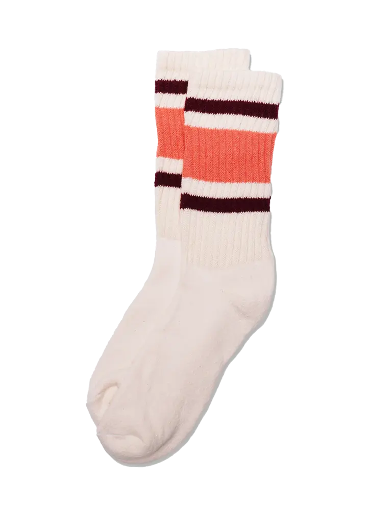 Retro Stripe Sock-Coral/Berry American Trench