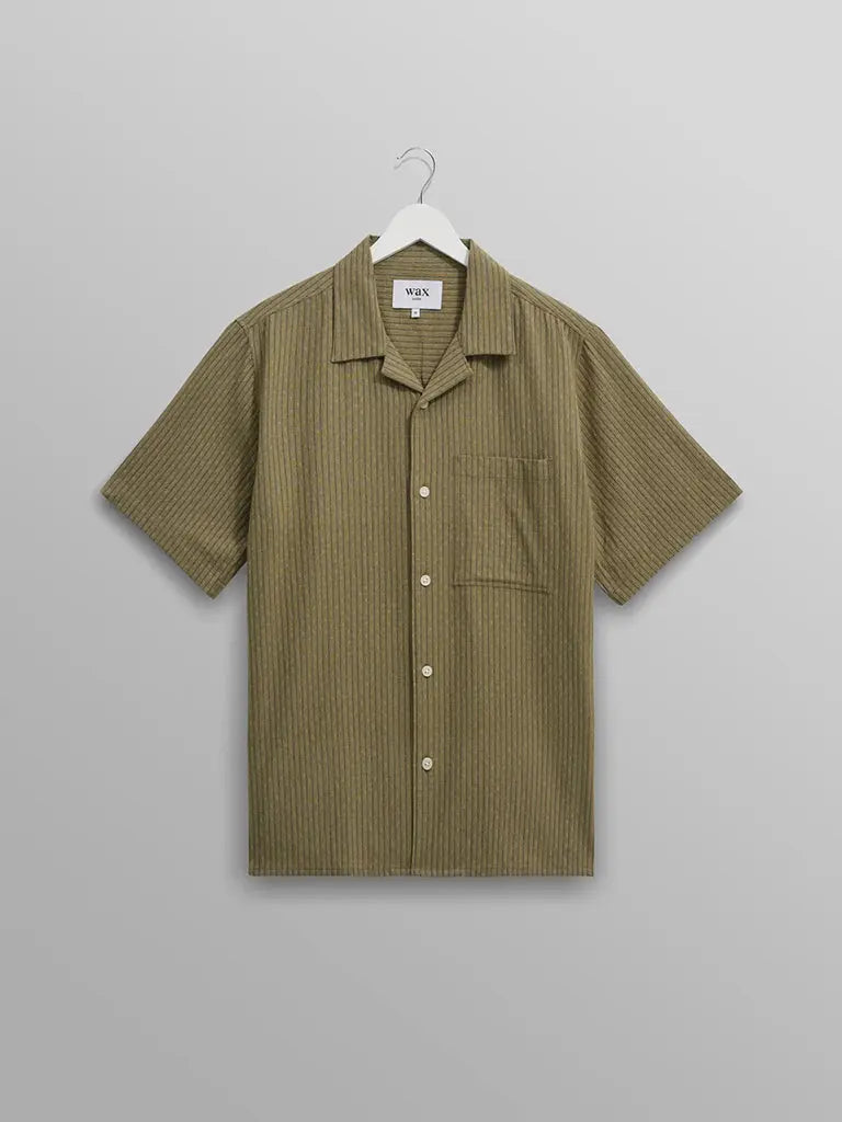 Didcot Slub Stipe- Khaki Wax London