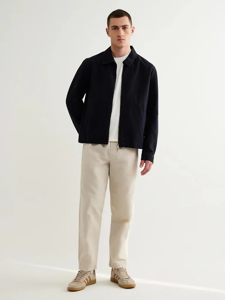 Eldon- Navy Crinkle Wax London Jackets