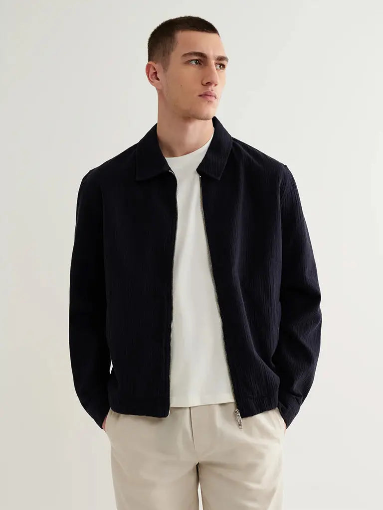 Eldon- Navy Crinkle Wax London Jackets