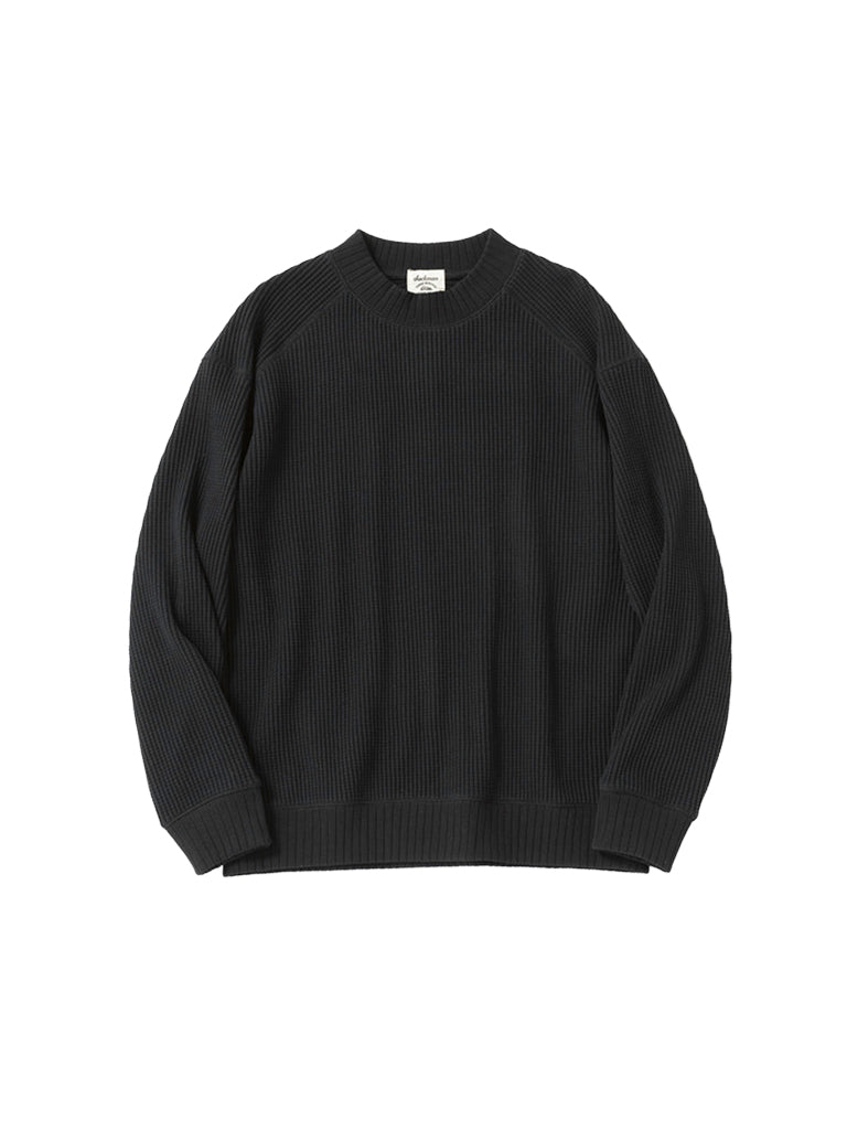 Waffle Midneck- Black Jackman Sweaters