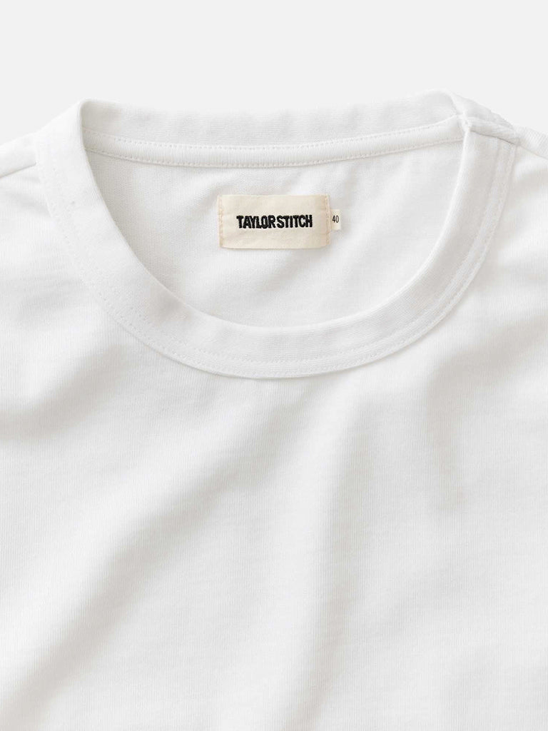 Organic Cotton Shop Tee- White Twist Taylor Stitch Tee Shirts