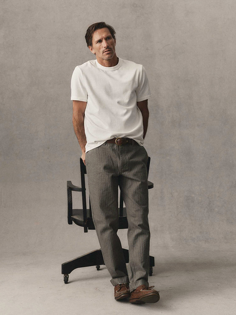 Organic Cotton Shop Tee- White Twist Taylor Stitch Tee Shirts