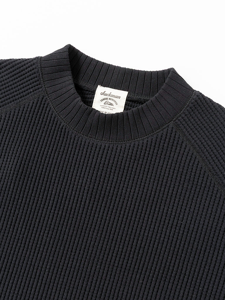 Waffle Midneck- Black Jackman Sweaters