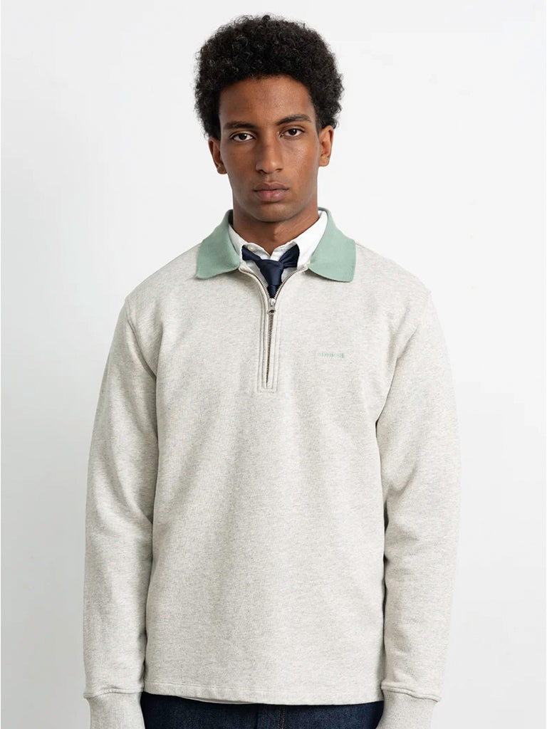 Minilogo Zip Polo- Grey Melange Edmmond Studios Sweaters
