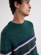 Wilde Crew- Dark Green Brush Preppy Wax London Sweaters