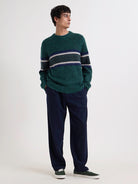 Wilde Crew- Dark Green Brush Preppy Wax London Sweaters