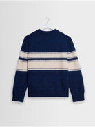 Wilde Crew- Blue Ecru Retro Stripe Wax London Sweaters