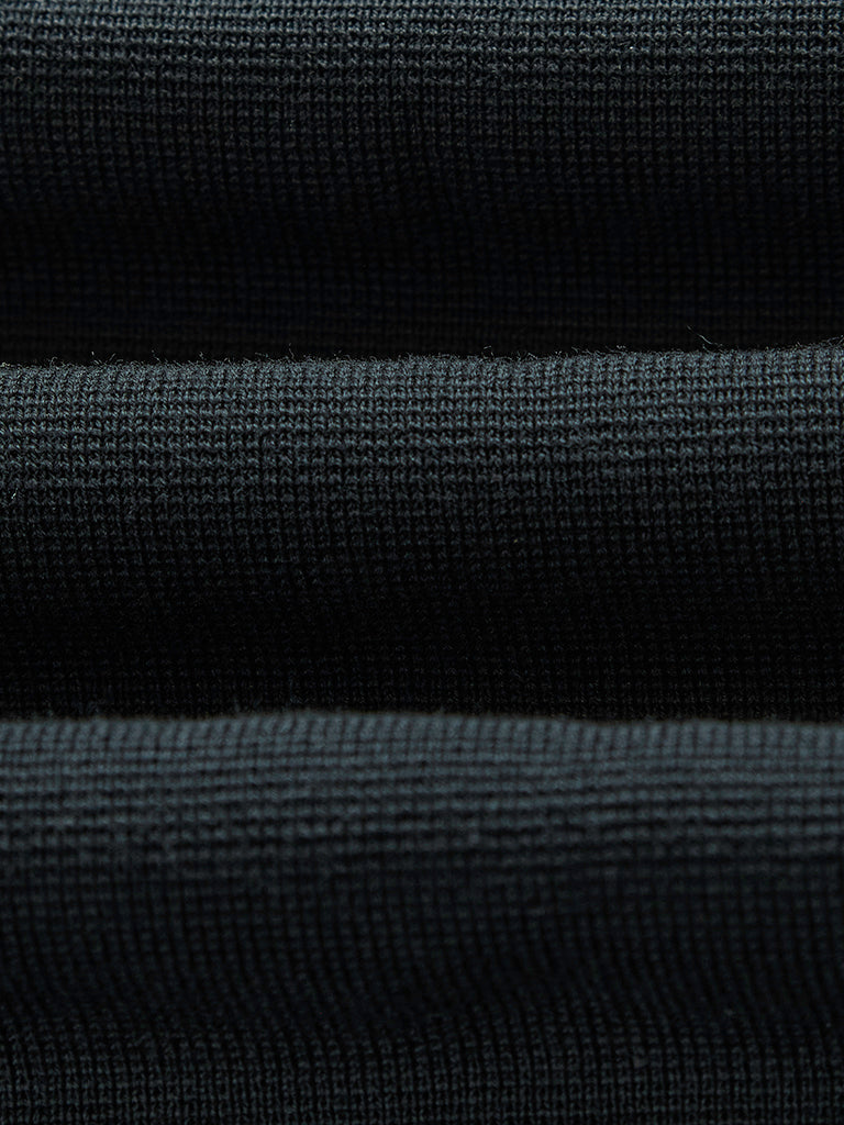 Maley Zip Polo- Black Milano Knit Wax London Sweaters