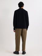 Maley Zip Polo- Black Milano Knit Wax London Sweaters