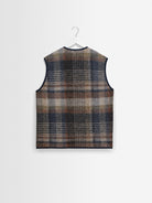 Gower Gilet- Oatmeal And Multicolour Check Wool Wax London Jackets