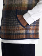 Gower Gilet- Oatmeal And Multicolour Check Wool Wax London Jackets