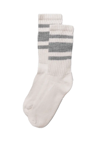 Mono Stripe Sock- Heather Grey American Trench