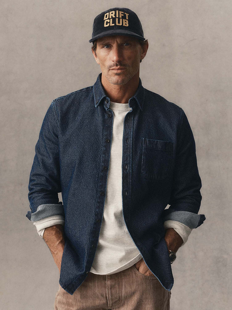 Jack Shirt- Rinsed Indigo Japanese Jacquard Dot Taylor Stitch Shirts