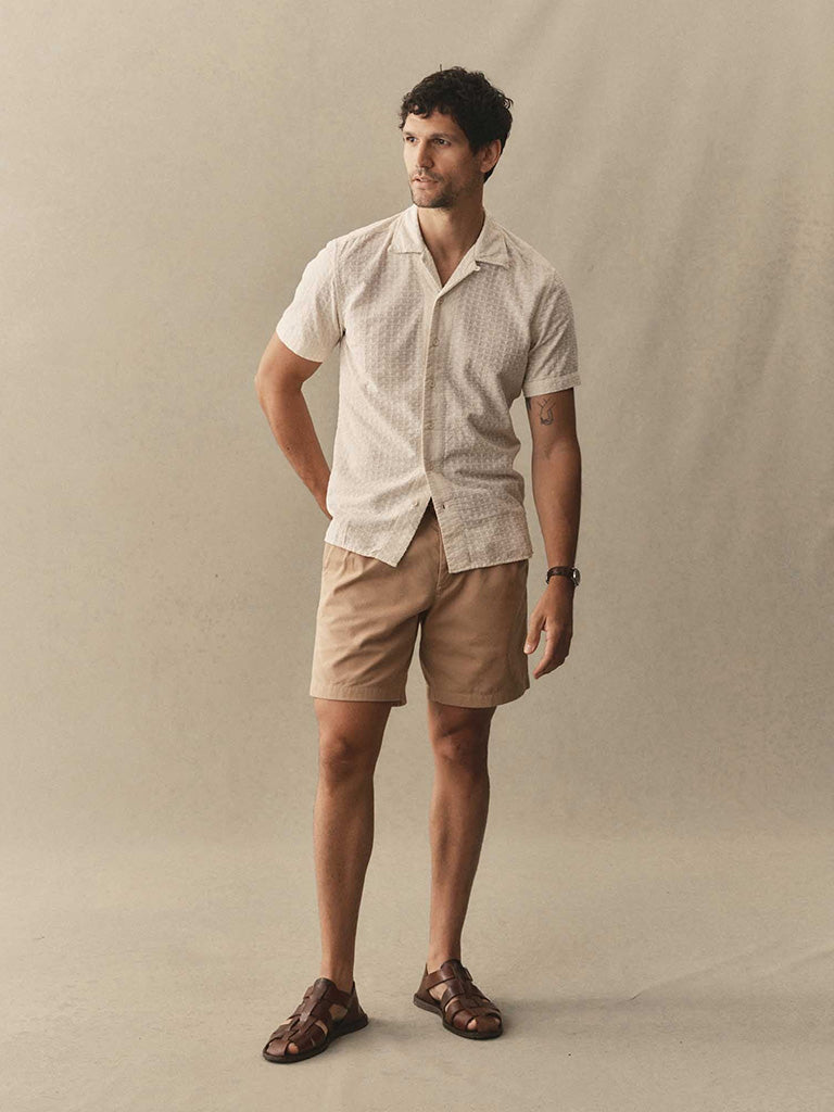 Davis Shirt- White Embroidered Stripe Taylor Stitch Shirts