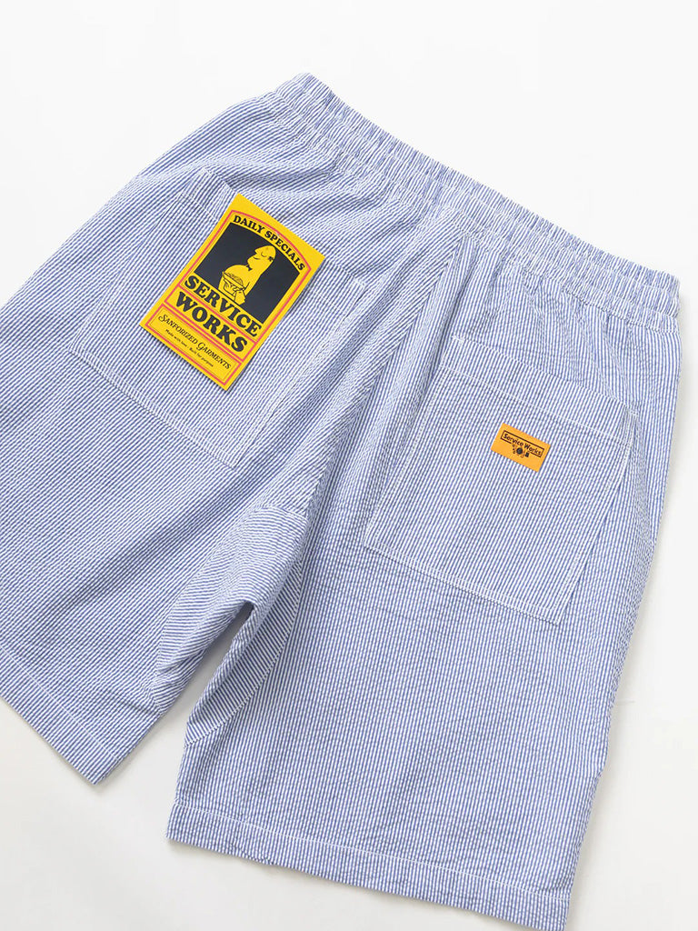 Seersucker Chef Short- Navy Stripe Service Works Shorts