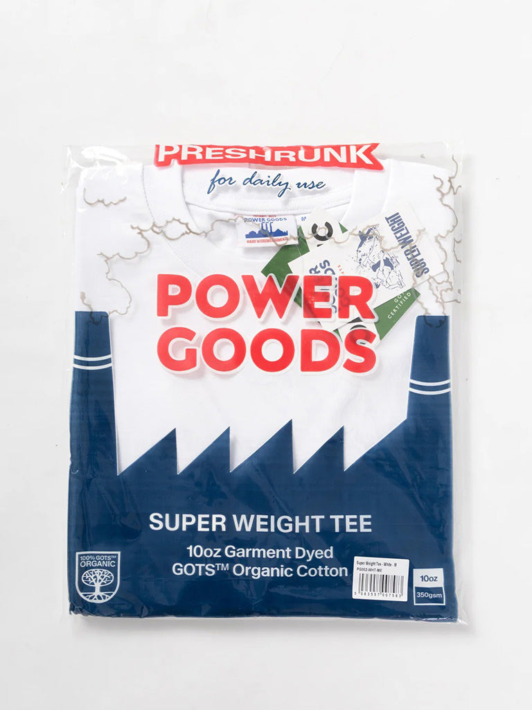 Super Weight Tee- White Power Goods Tee Shirts